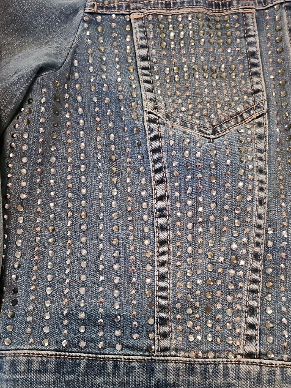 Chico's Platinum Blue Studded Denim Jacket - Picture 4 of 14